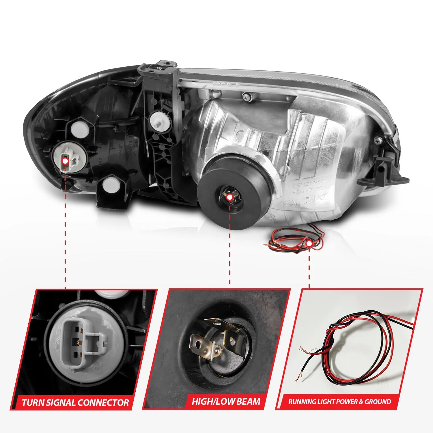 Anzo Crystal Plank Headlights Black For Tundra (2000-2004) - Image 4