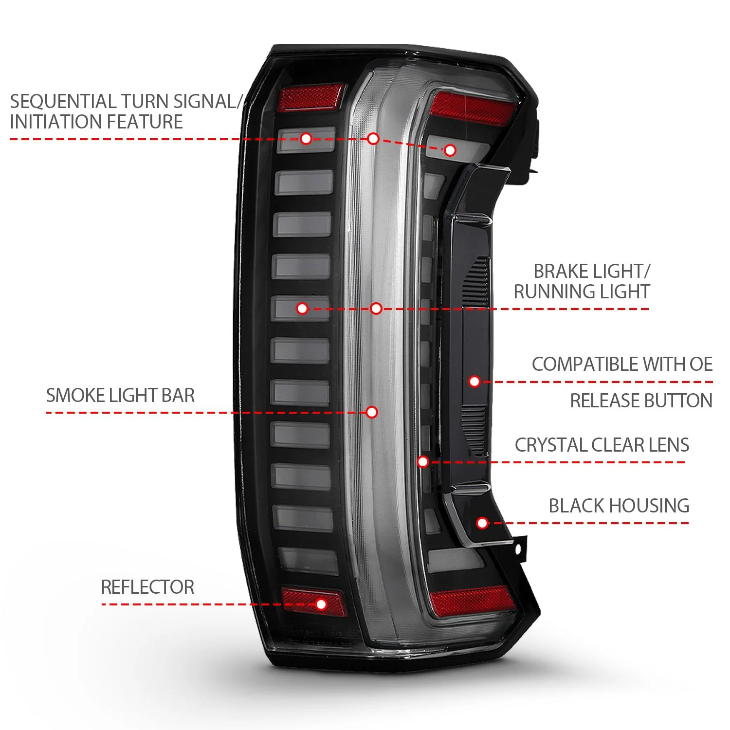 Anzo Full LED Tail Lights Black Lens For Tundra (2022-Current) - Image 3