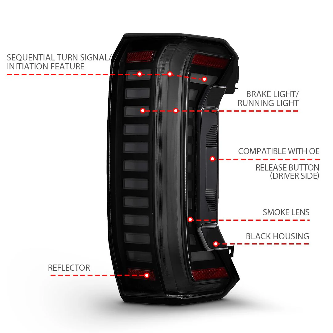 Anzo Full LED Tail Lights Black Smoke Lens For Tundra (2022-Current) - Image 4