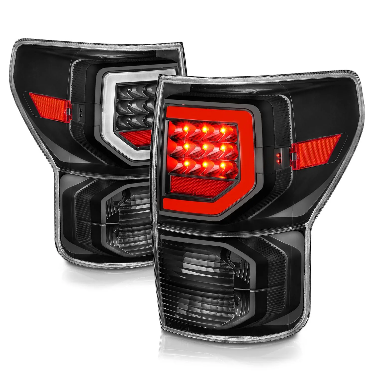 Anzo LED Plank Style Black Clear Tail Lights For Tundra (2007-2013)