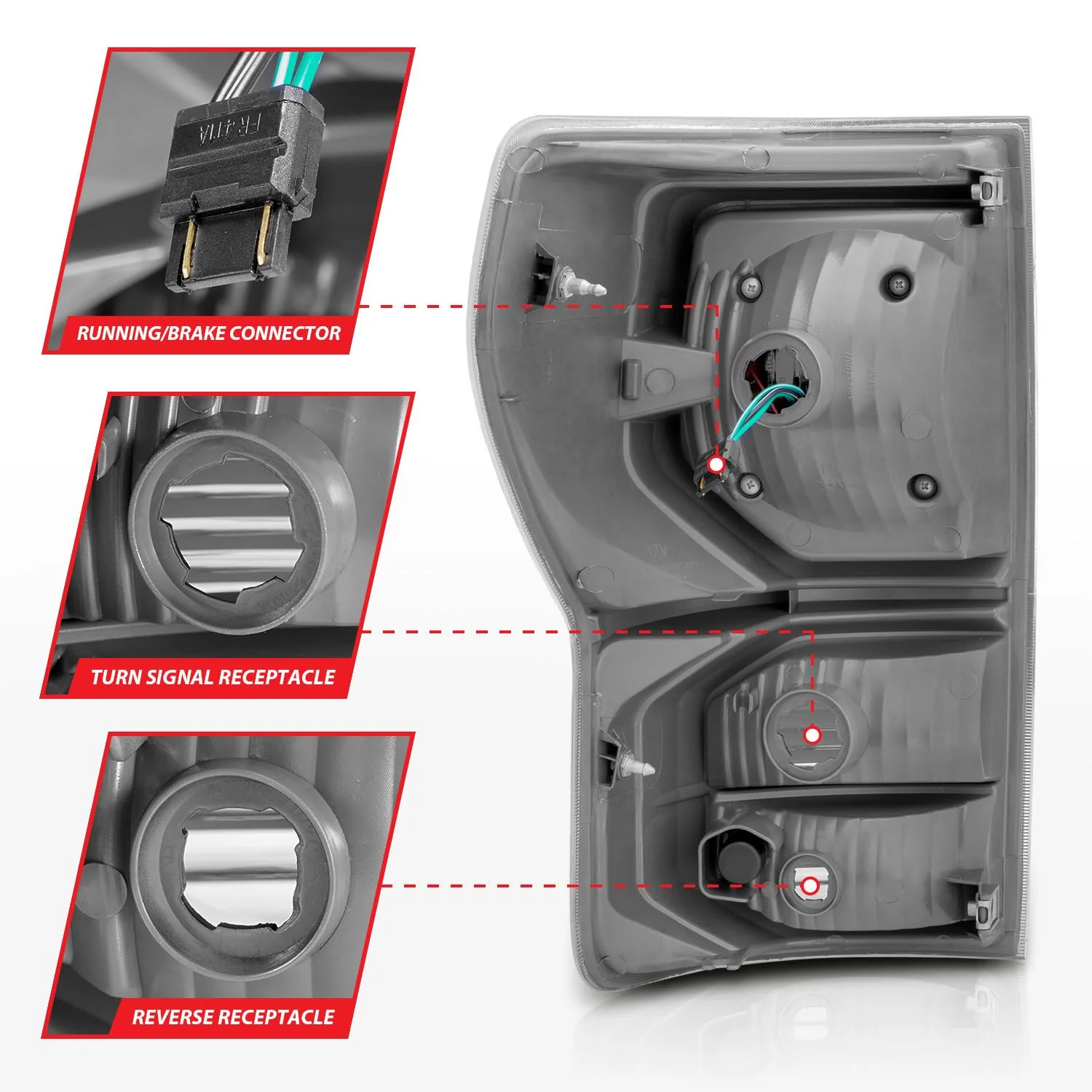 Anzo LED Plank Style Black Clear Tail Lights For Tundra (2007-2013) - Image 3