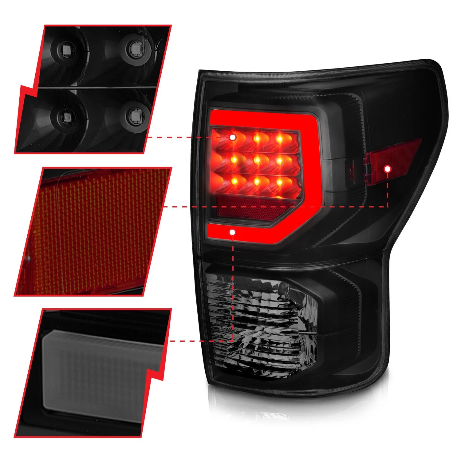 Anzo LED Plank Style Black Smoke Tail Lights For Tundra (2007-2013) - Image 4