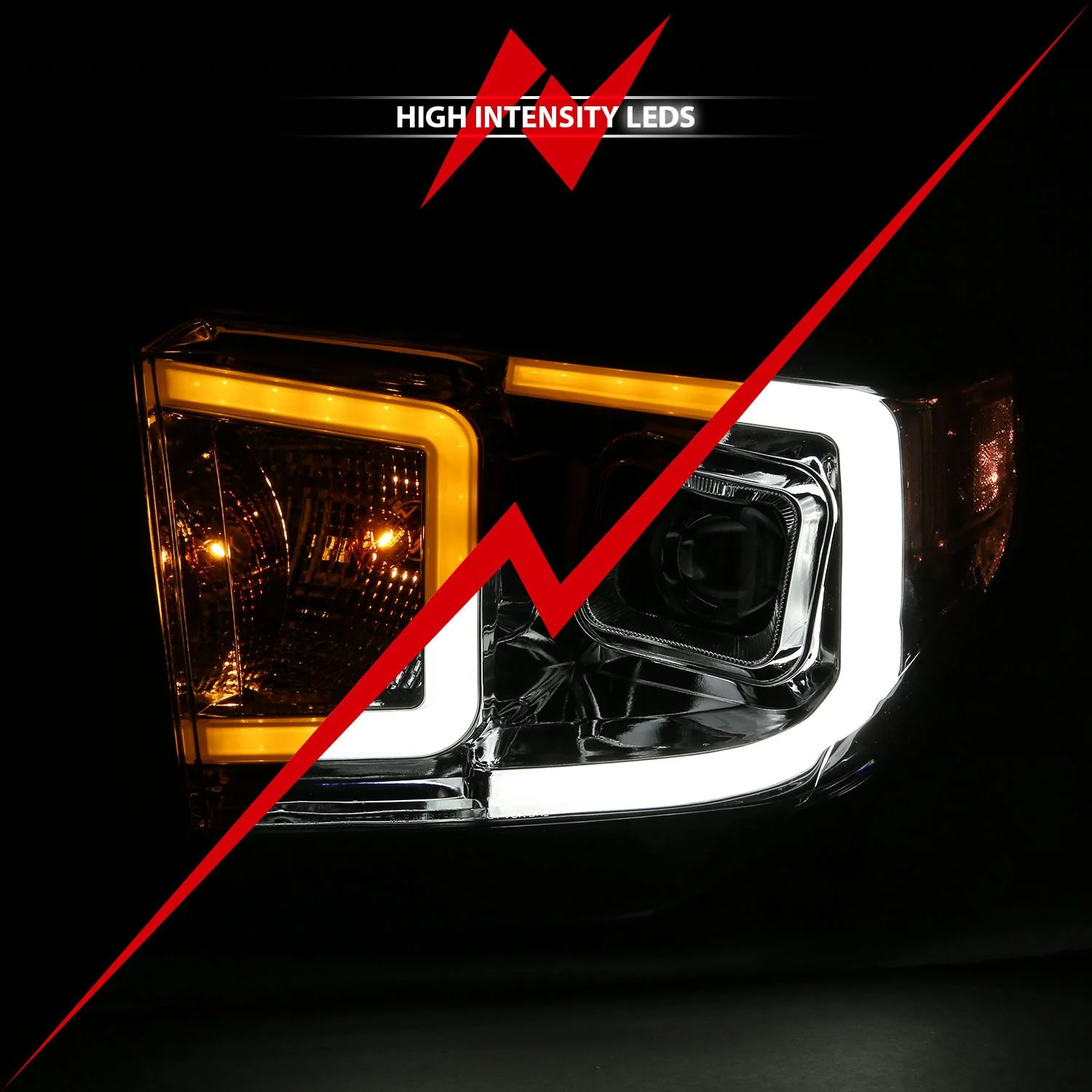 Anzo Projector LED Bar Style Switchback Chrome Headlights For Tundra (2014-2017) - Image 7