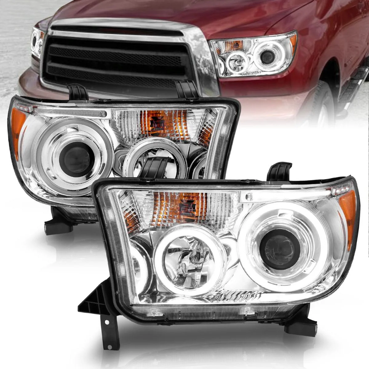 Anzo Projector RX Halo Headlights Chrome For Tundra (2007-2013) - Image 6