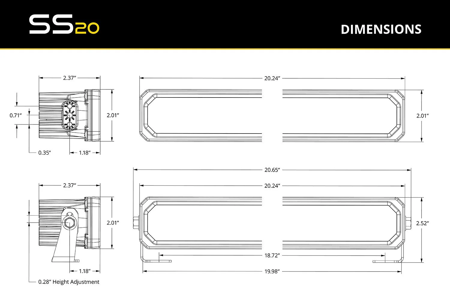 Diode Dynamics SS20 White LED Light Bar For Tundra - Image 8