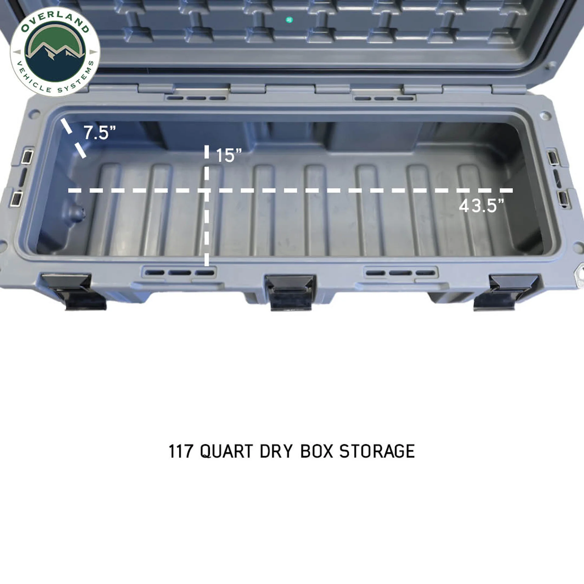Overland Vehicle Systems D.B.S. Dark Grey 117 QT Dry Box W/Drain and Bottle Opener - Image 3