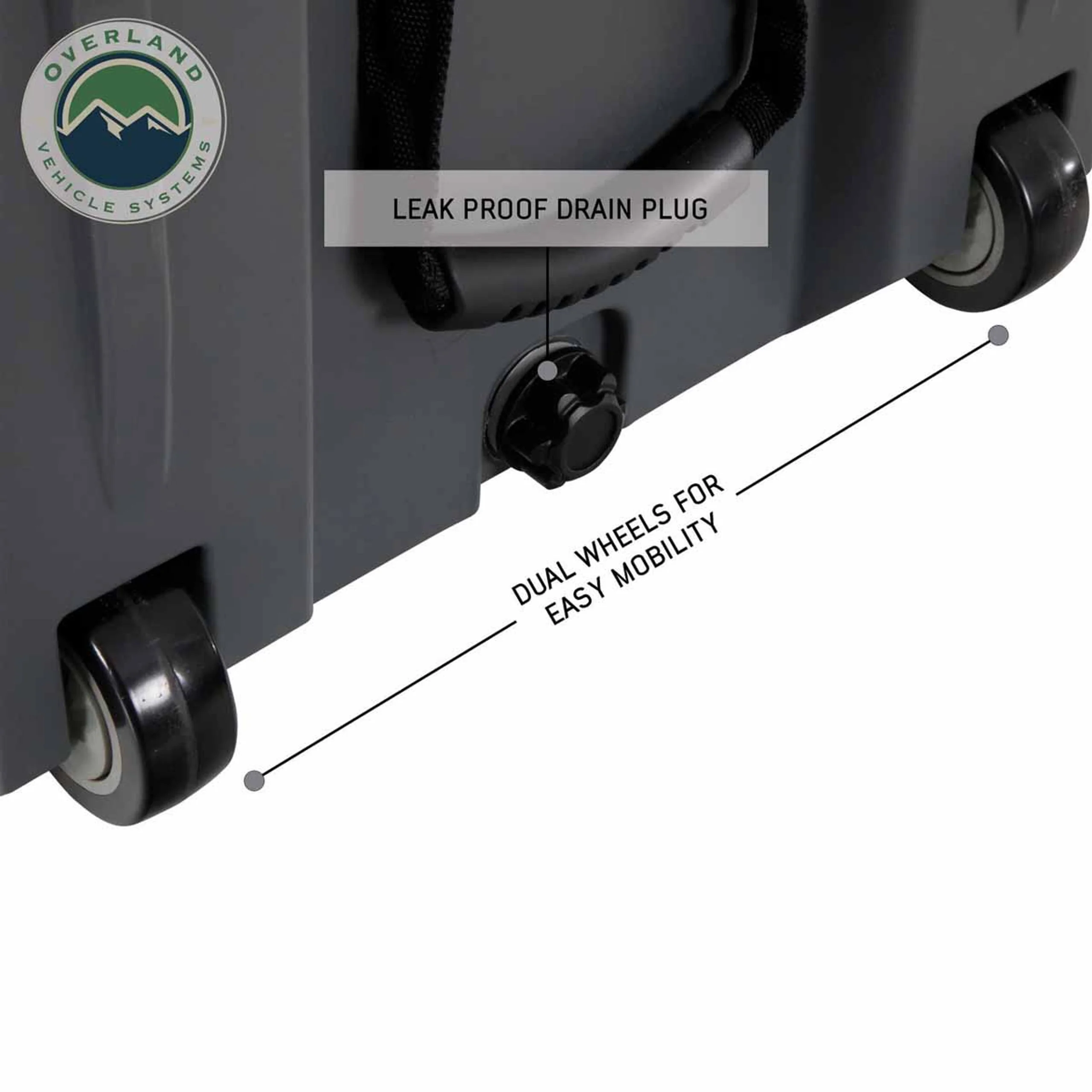 Overland Vehicle Systems D.B.S. Dark Grey 169 QT Dry Box W/Wheels, Drain & Bottle Opener - Image 10
