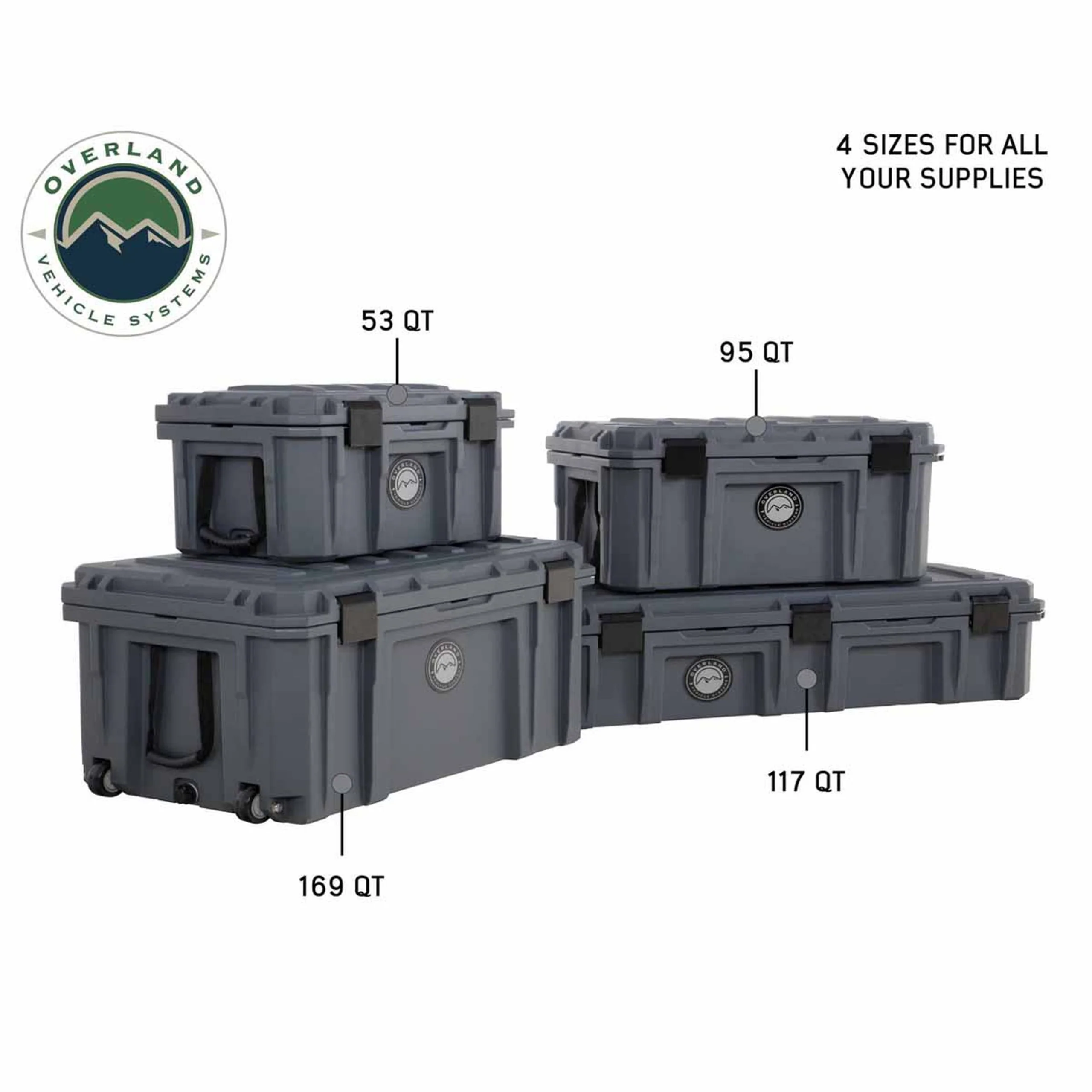 Overland Vehicle Systems D.B.S. Dark Grey 169 QT Dry Box W/Wheels, Drain & Bottle Opener - Image 15