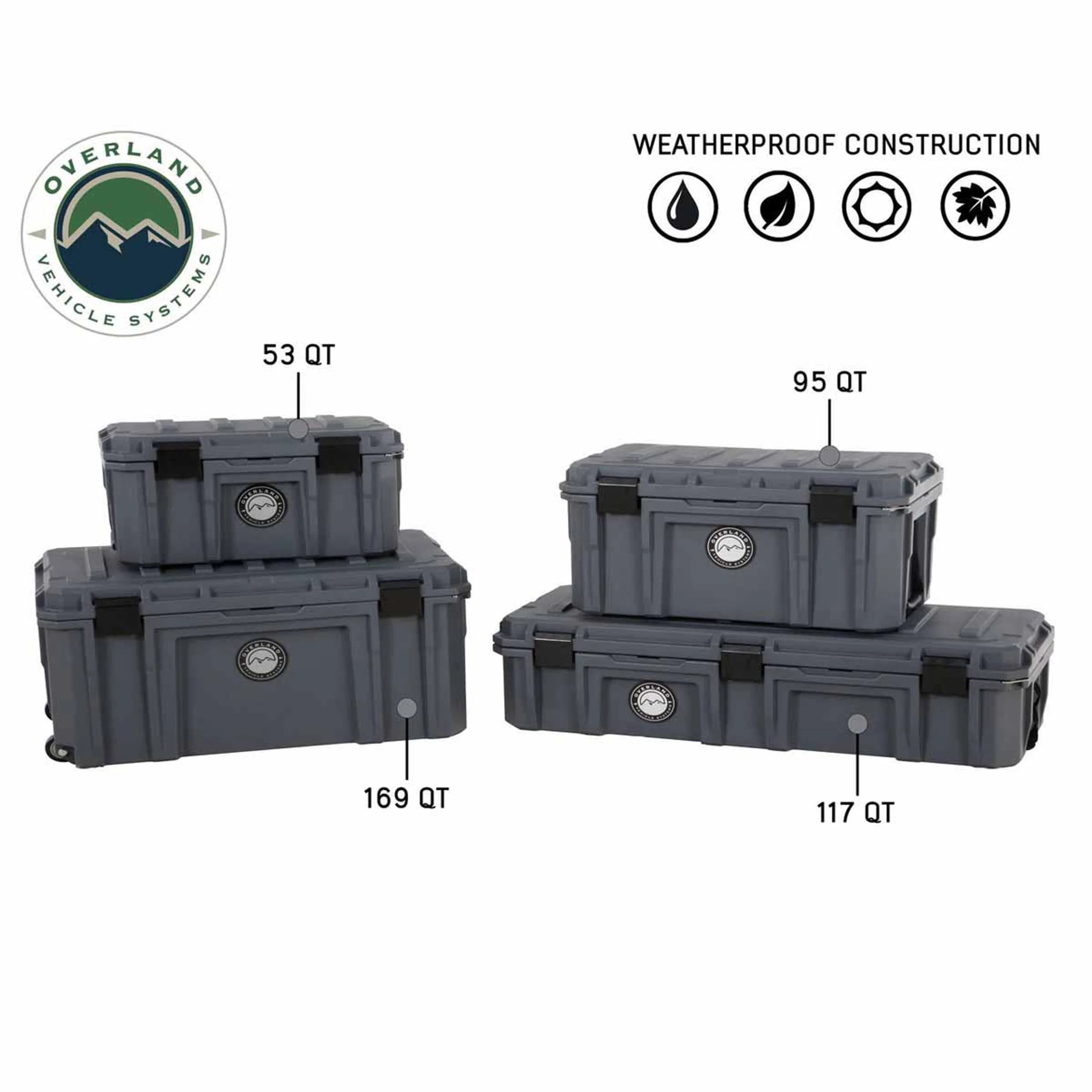 Overland Vehicle Systems D.B.S. Dark Grey 169 QT Dry Box W/Wheels, Drain & Bottle Opener - Image 16