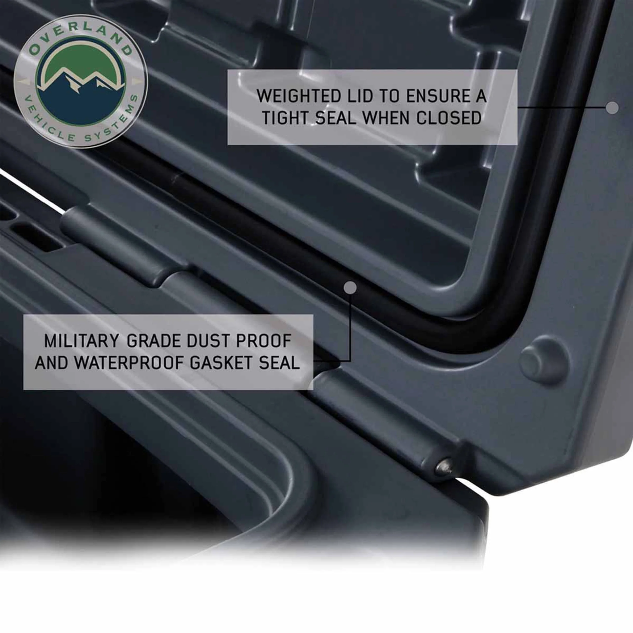 Overland Vehicle Systems D.B.S. Dark Grey 169 QT Dry Box W/Wheels, Drain & Bottle Opener - Image 5