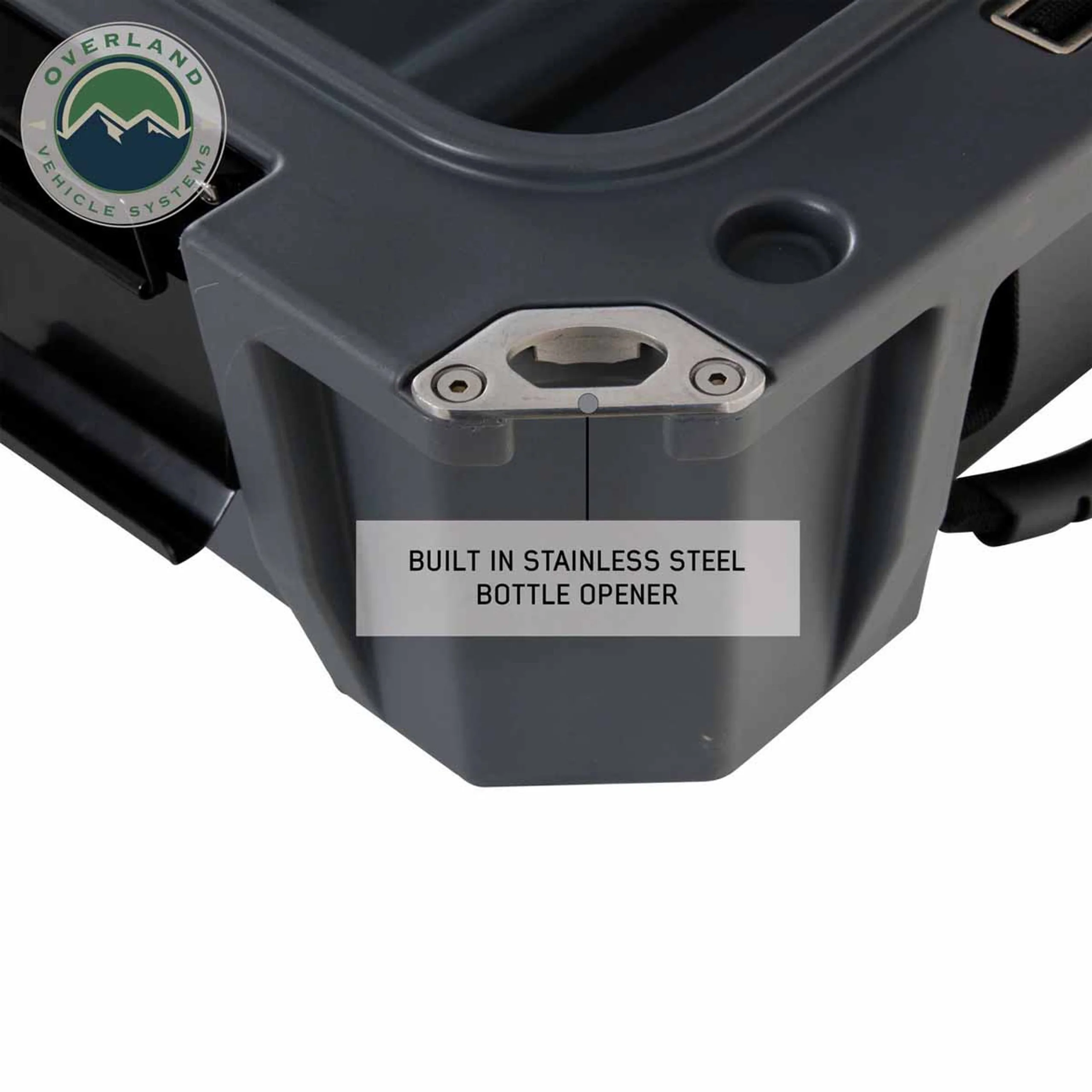 Overland Vehicle Systems D.B.S. Dark Grey 169 QT Dry Box W/Wheels, Drain & Bottle Opener - Image 8