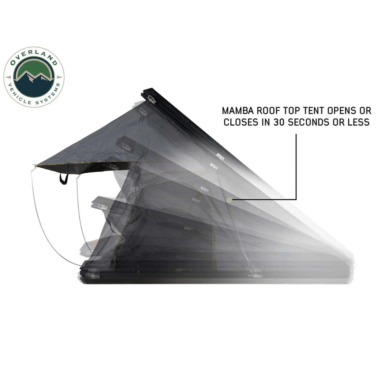 Overland Vehicle Systems HD Mamba Clam Hard Shell Roof Top Tent - Image 4