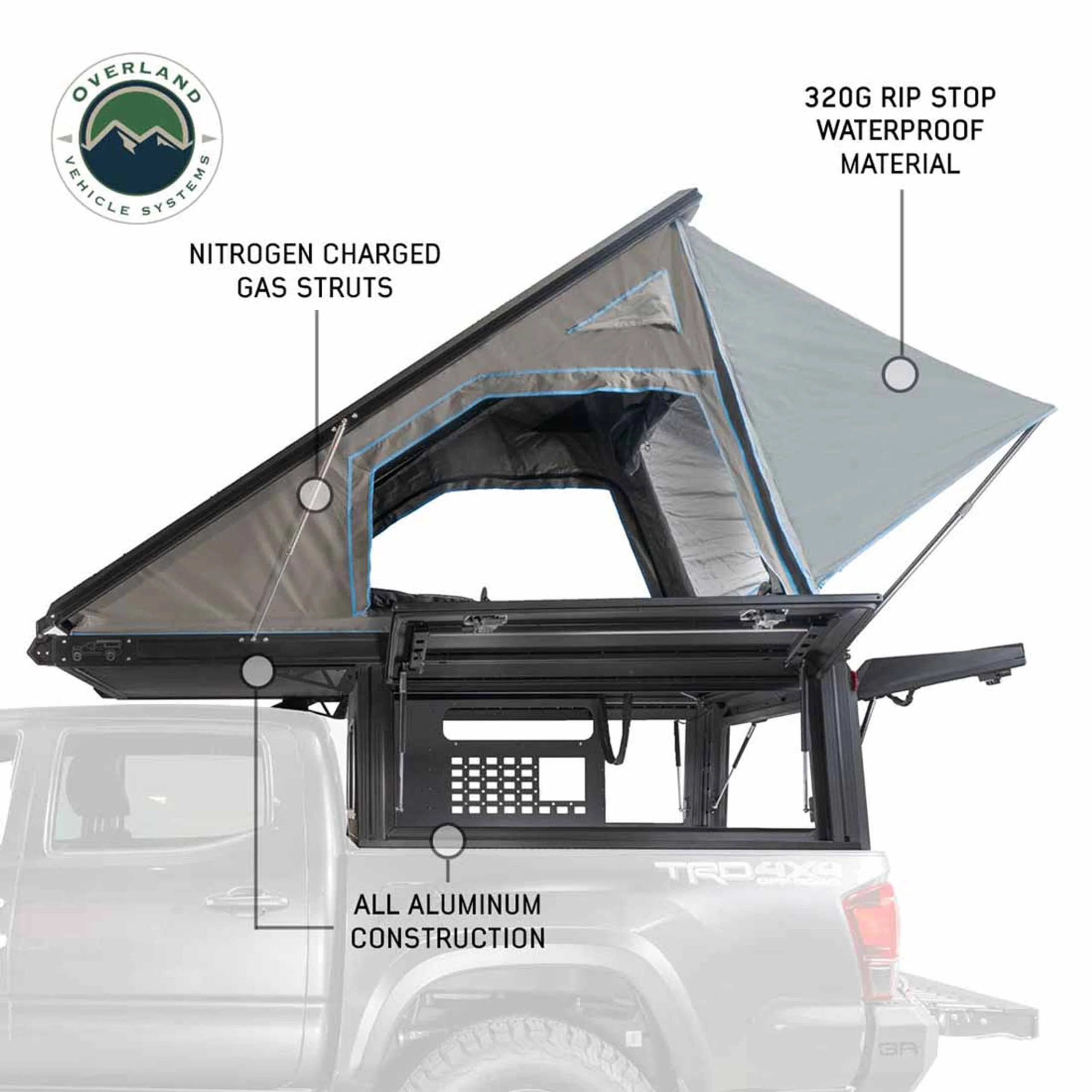 Overland Vehicle Systems MagPak Camper Shell/Roof Top Tent Combo - Image 11