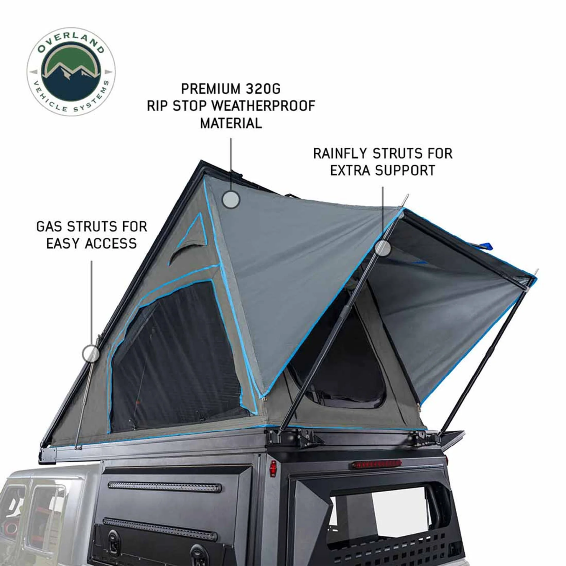 Overland Vehicle Systems MagPak Camper Shell/Roof Top Tent Combo - Image 2