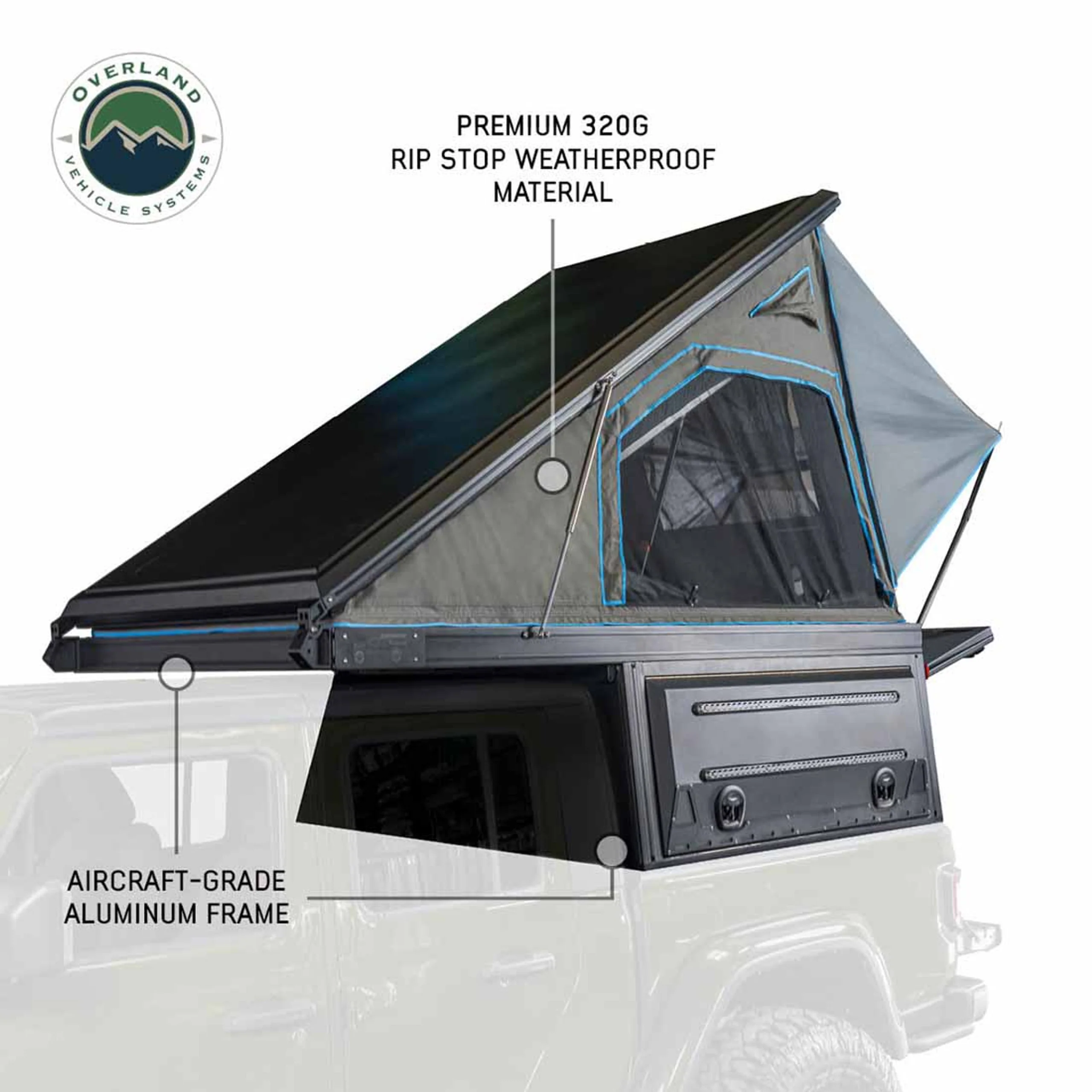 Overland Vehicle Systems MagPak Camper Shell/Roof Top Tent Combo - Image 4