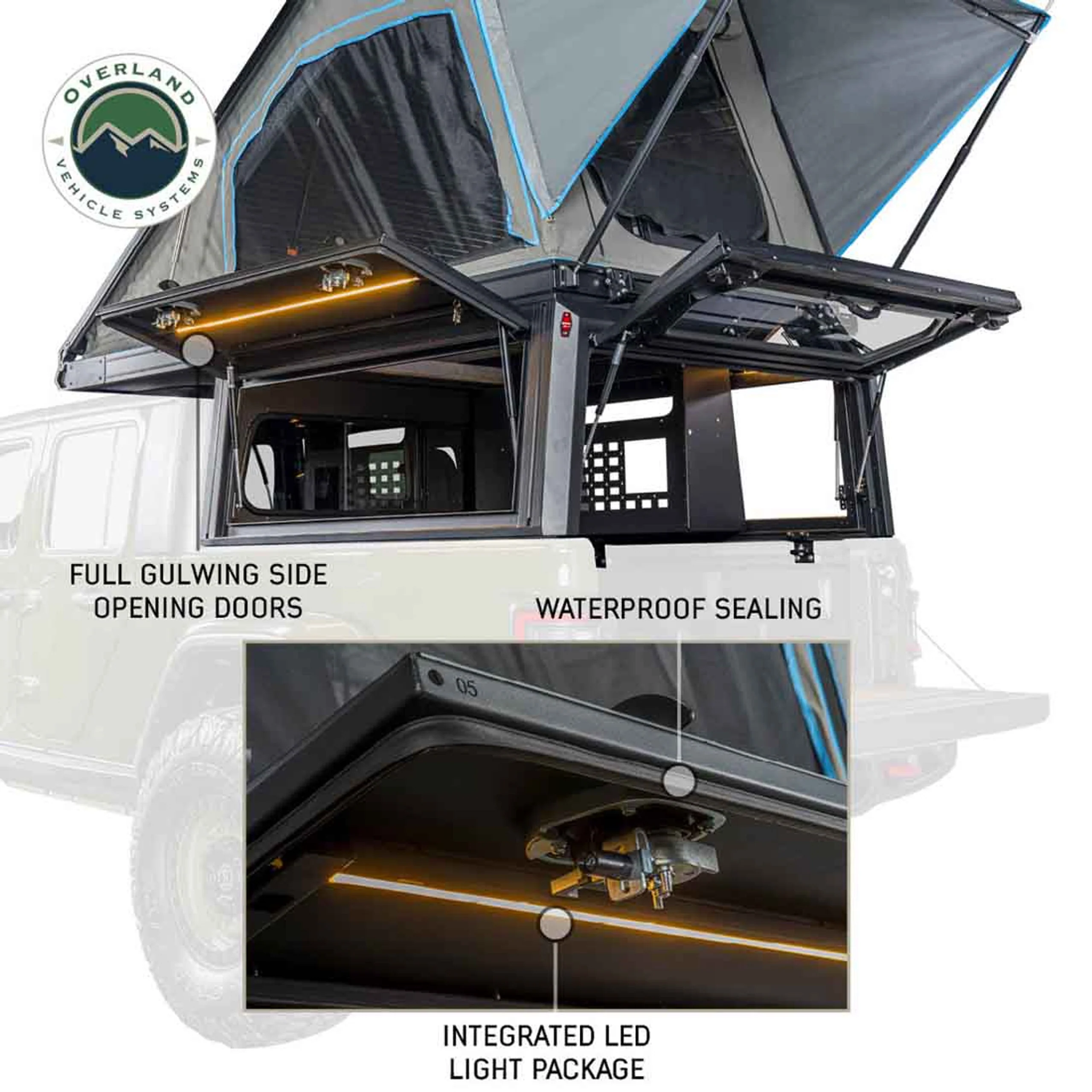 Overland Vehicle Systems MagPak Camper Shell/Roof Top Tent Combo - Image 6