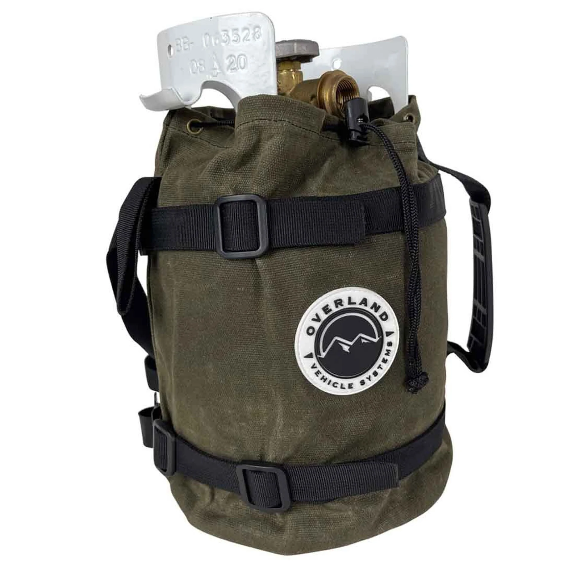 Overland Vehicle Systems Propane Bag W/Handle & Straps #16 Waxed Canvas Storage