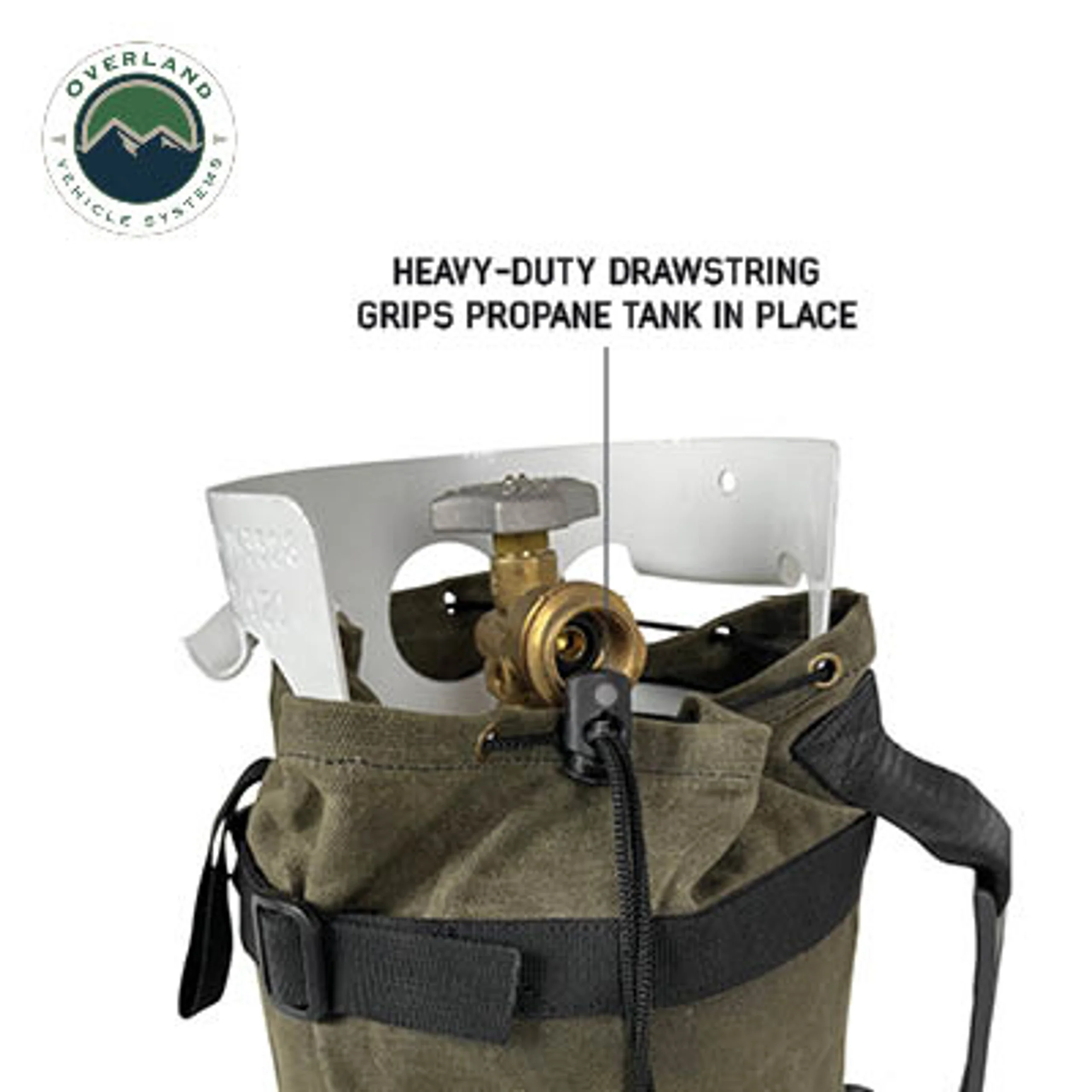 Overland Vehicle Systems Propane Bag W/Handle & Straps #16 Waxed Canvas Storage - Image 5