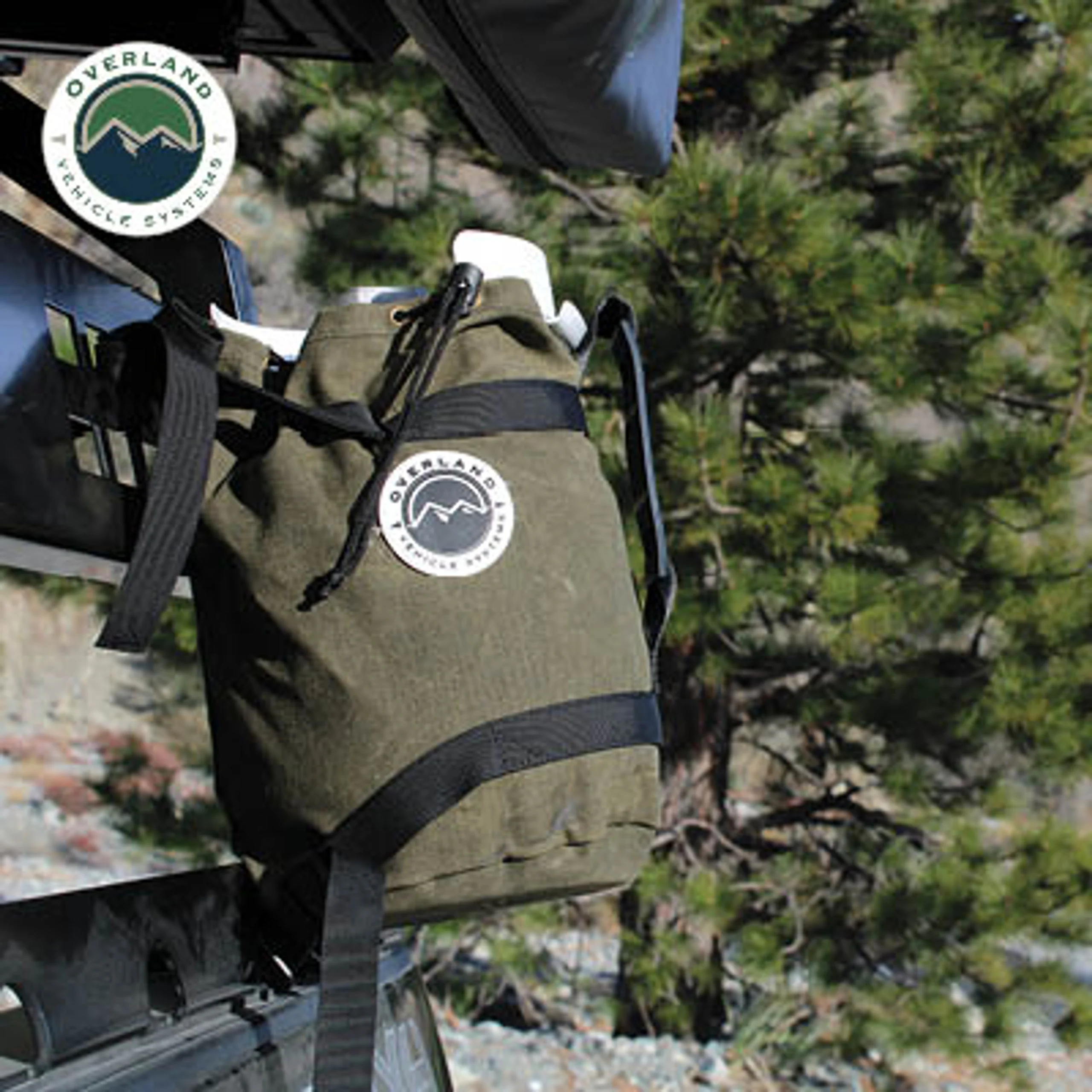 Overland Vehicle Systems Propane Bag W/Handle & Straps #16 Waxed Canvas Storage - Image 8
