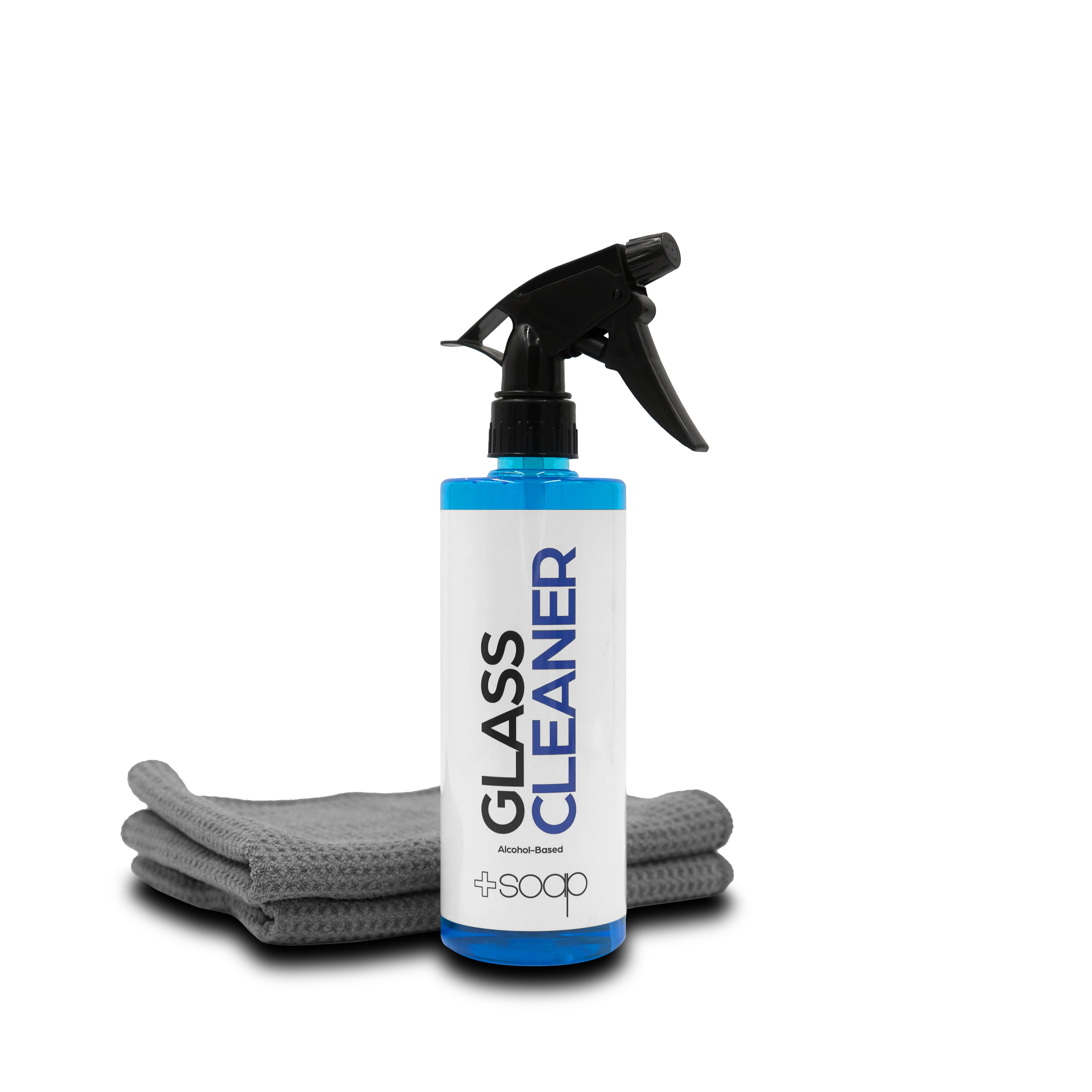 Plus Soap Glass Cleaner & Microfiber Towel Combo