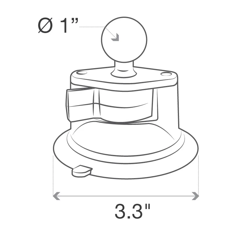 RAM Mounts Twist-Lock™ Suction Cup Base with Ball - Image 4