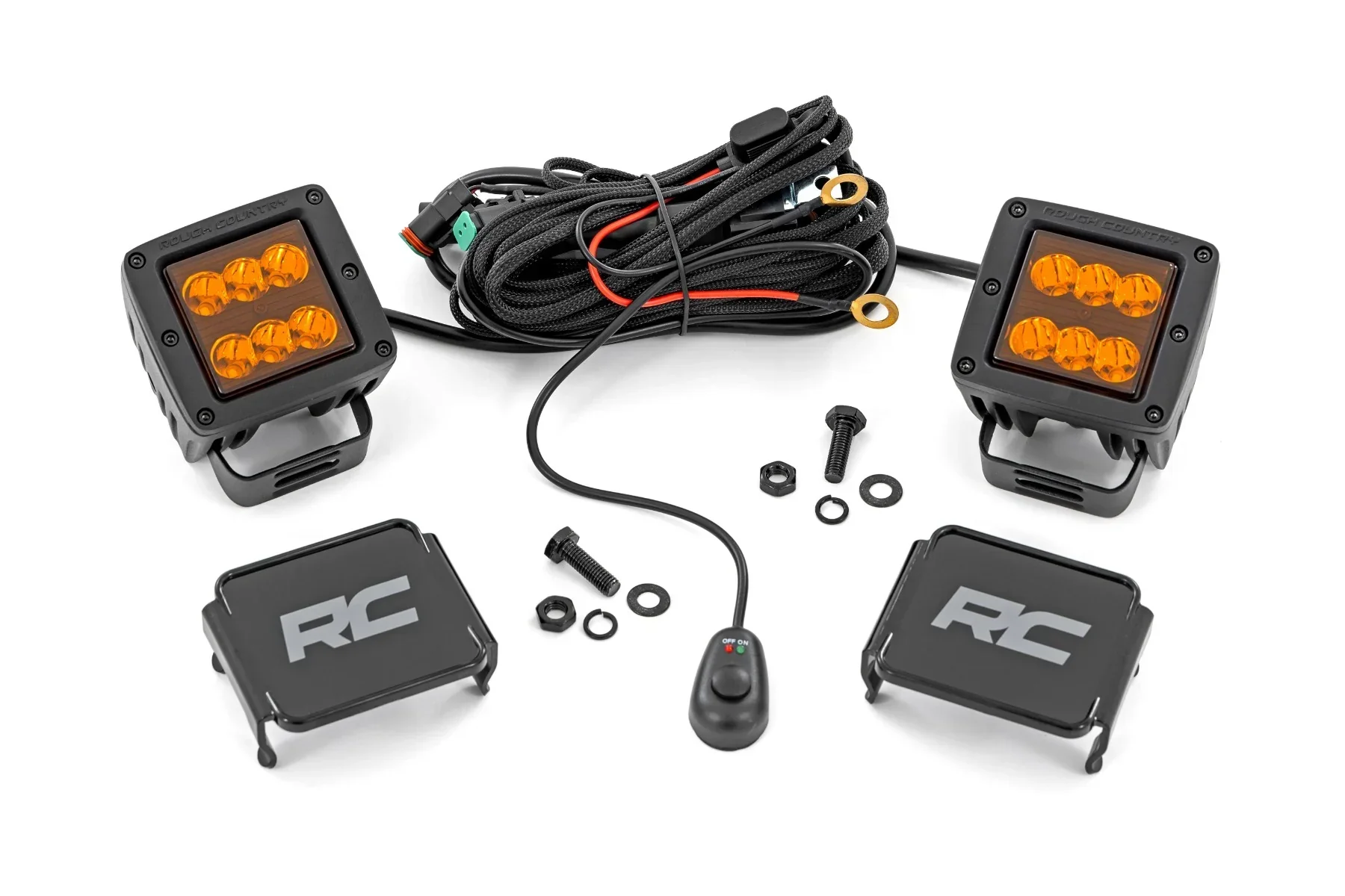 Rough Country 2 Inch Led Spot Amber Light Pods