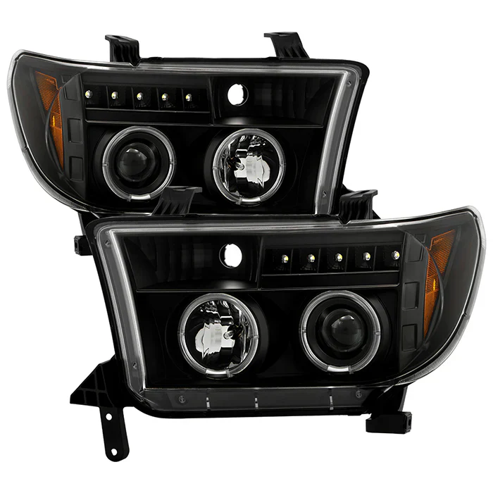 Spyder All Black Projector Headlights W/LED Halo For Tundra (2007–2013)