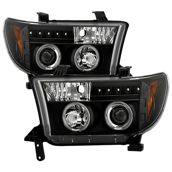 Spyder Black Projector Headlights W/LED Halo For Tundra (2007–2013)