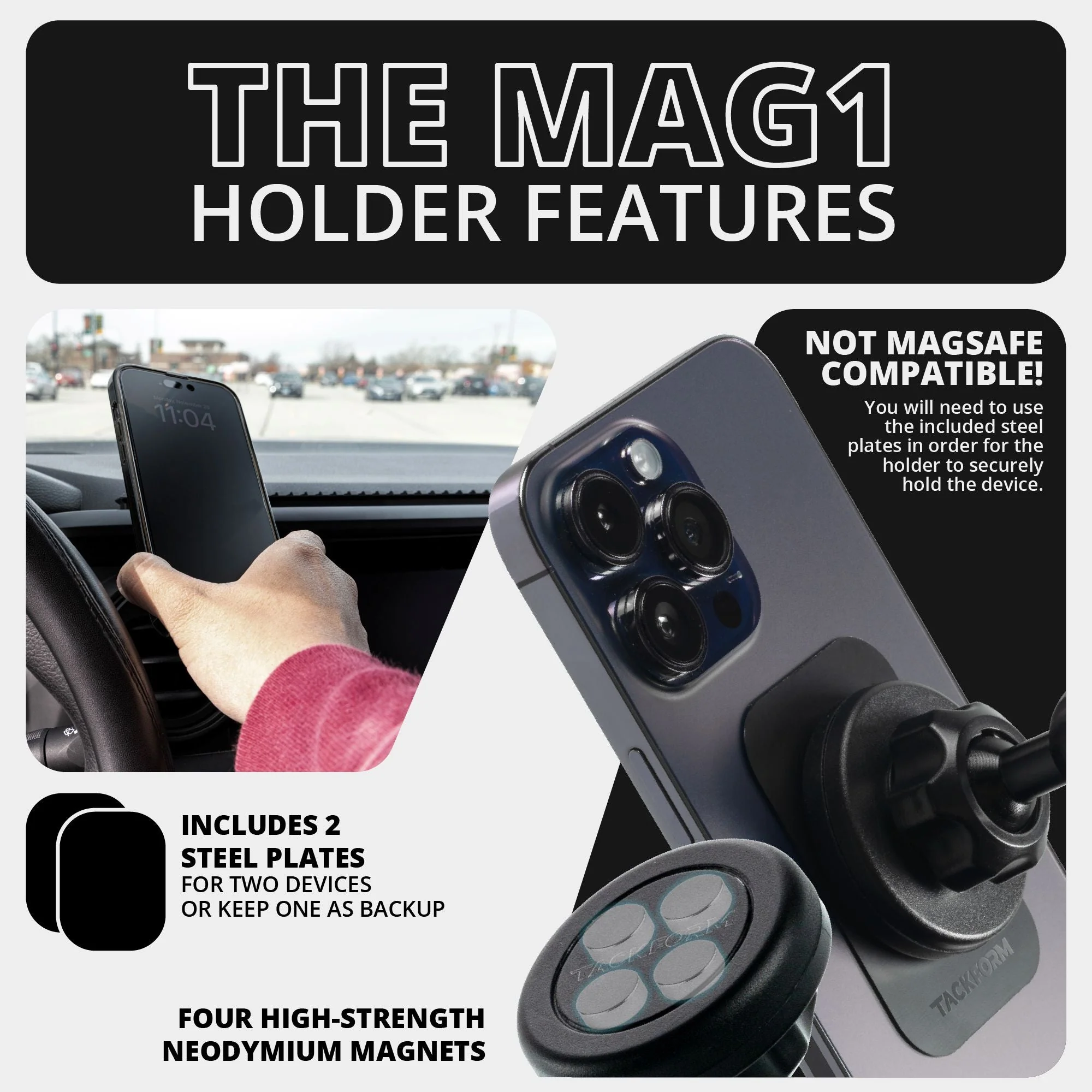 Tackform LINK™ Vent Mount Bracket With Magnetic Phone Holder Short Reach Tundra (2014-2021) - Image 3