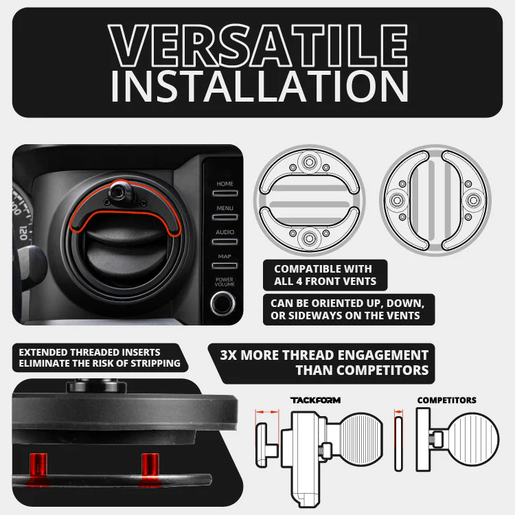 Tackform LINK™ Vent Mount Bracket With Midland MXT275 and MXT575 Magnetic CB Radio Mic Holder For Tundra (2014-2021) - Image 5