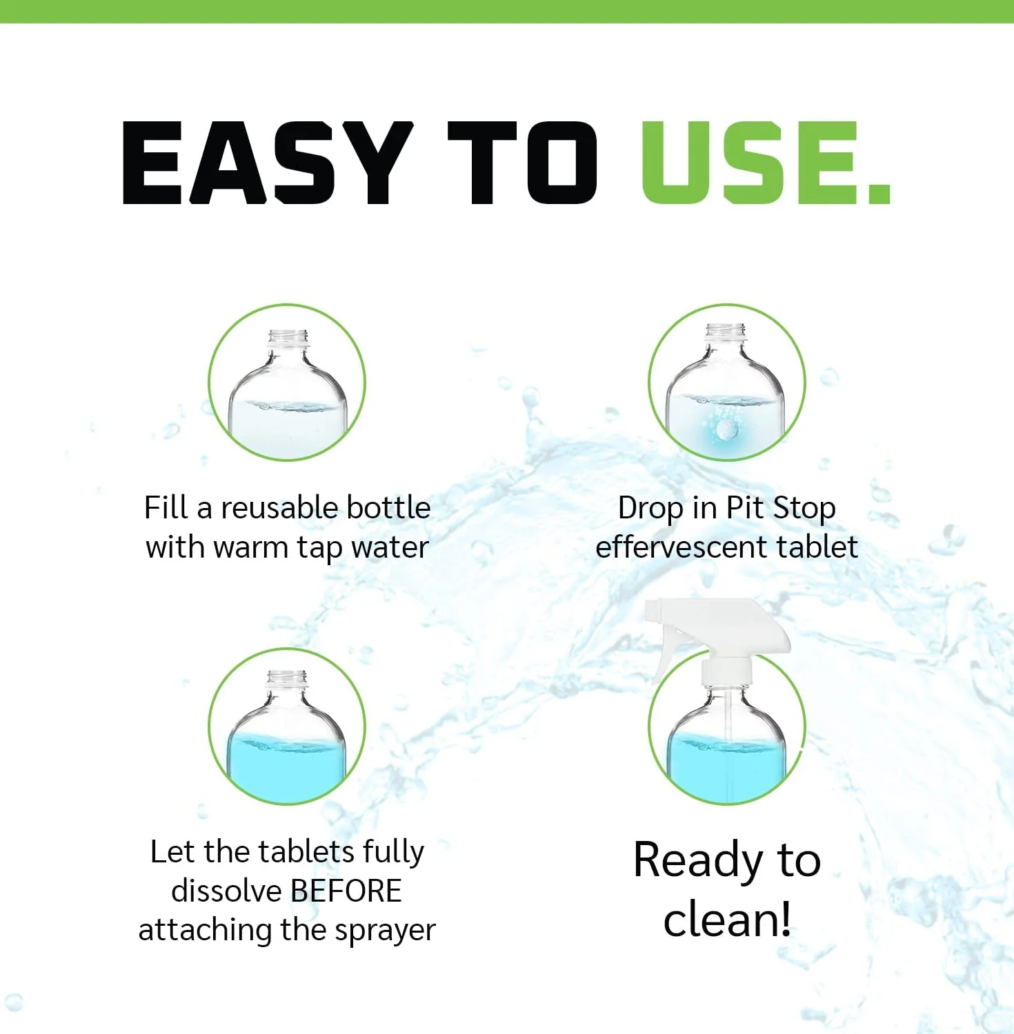 WASH&WHIPS Pit Stop Glass Cleaner / All Surface Cleaner Refill Tablets (Makes 5 Gallons) - Image 3