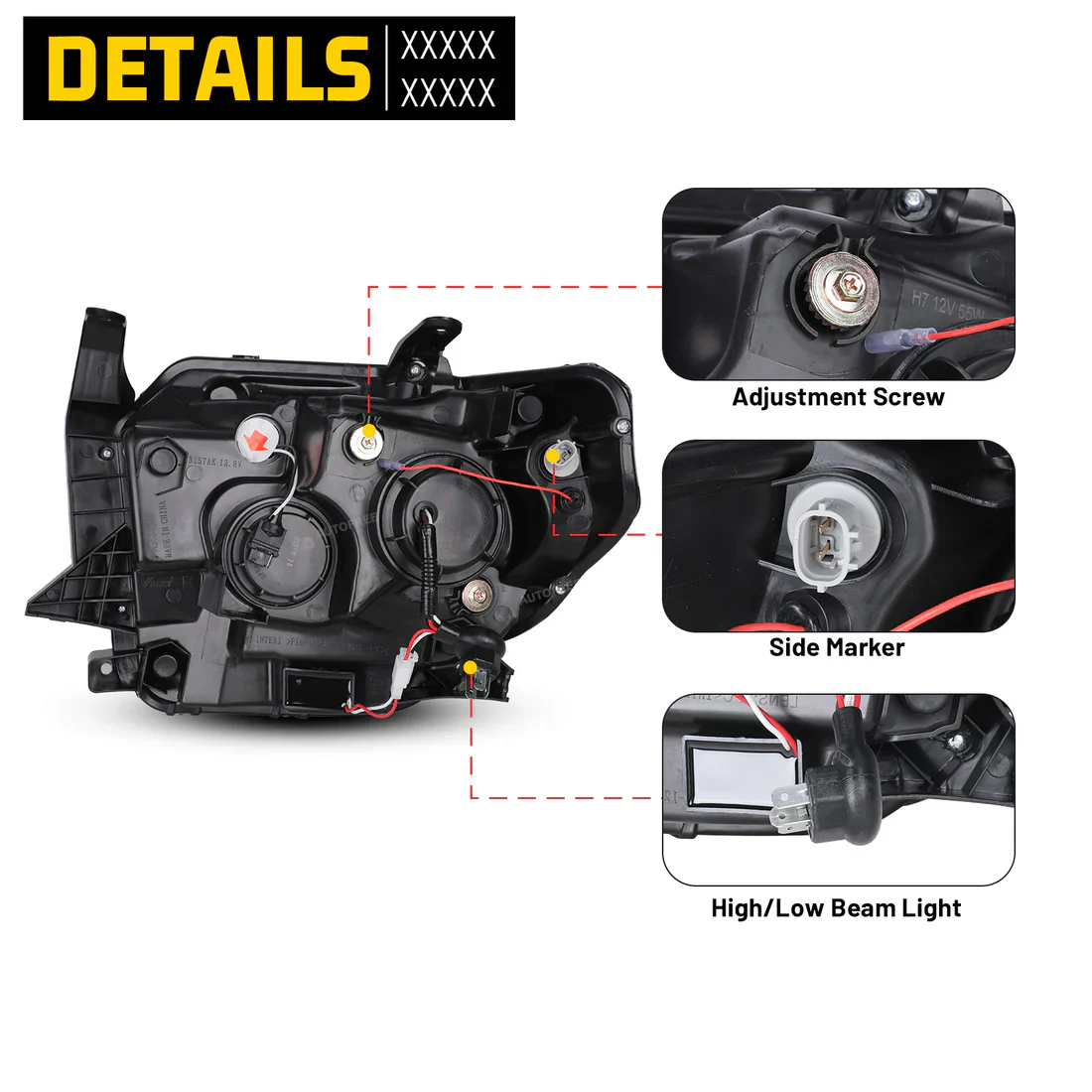 Winjet Headlights Glossy Black Clear For Tundra (2014-2021) - Image 3